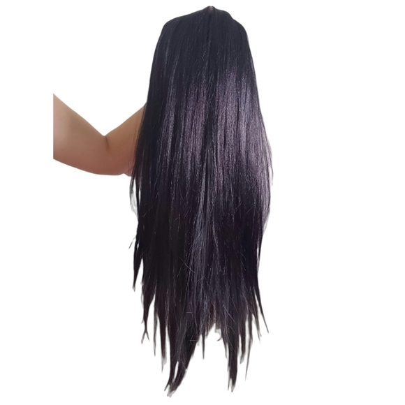 Long black/grey hair wig synthetic - Picture 3 of 5